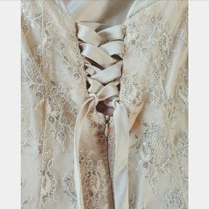 Lace overlay lace up corsette dress